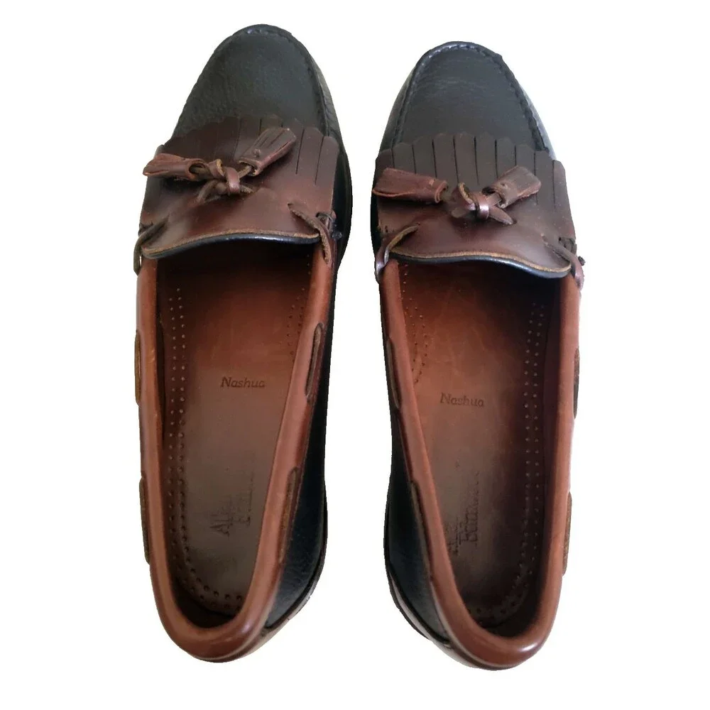 Allen Edmonds Loafers Men’s Size 11 D Nashua Tassel Brown Black Pebble Leather